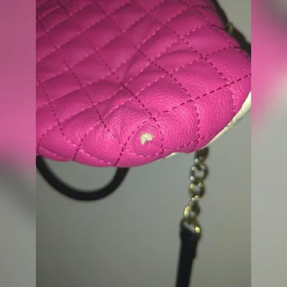 Betsey Johnson Womens Pink Quilted Shoulder Bag - Picture 8 of 14